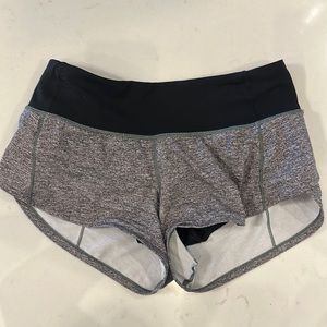 Lululemon speed up shorts gray 2.5in like new